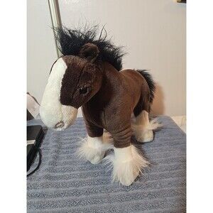 14" Gund CLYDE Brown & White Clydesdale Horse Stuffed Plush Animal #42985